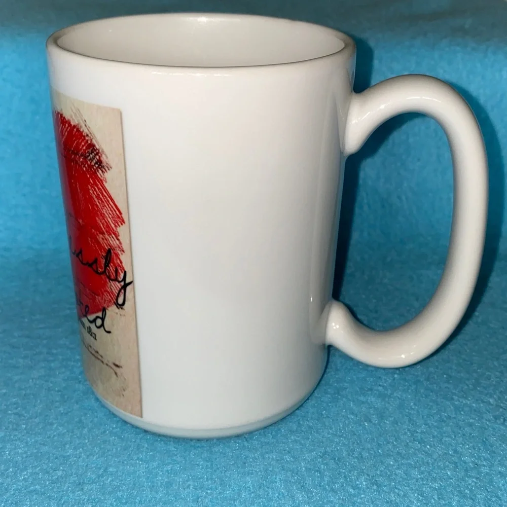 RELIGIOUS heart mug coffee cup “Hopelessly Devoted Psalm 18:1” Made in USA Rare